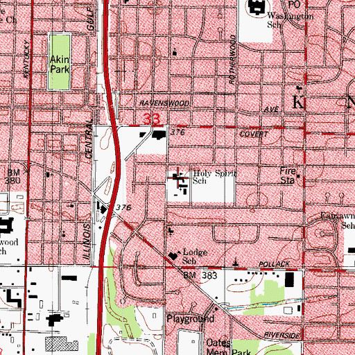 Topographic Map of Holy Spirit School, IN
