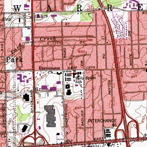 Topographic Map of Holy Spirit School, IN