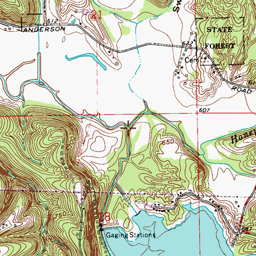 Topographic Map of Honey Creek, IN