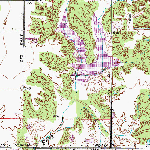 Topographic Map of Hooker Creek, IN