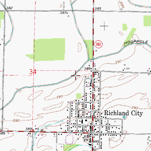 Topographic Map of Hooppole Ditch, IN