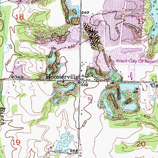 Topographic Map of Hoosierville, IN