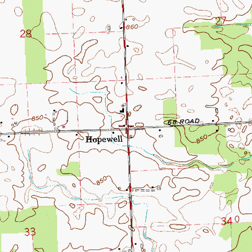 Topographic Map of Hopewell, IN