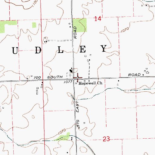 Topographic Map of Hopewell Church, IN