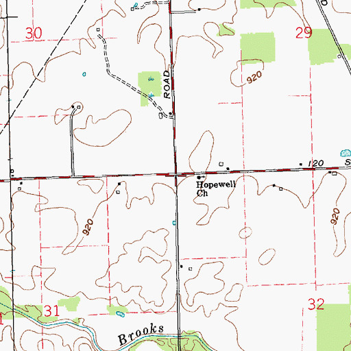 Topographic Map of Hopewell Church, IN