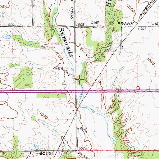 Topographic Map of Horn Creek, IN