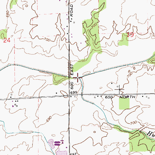 Topographic Map of Horse Creek, IN
