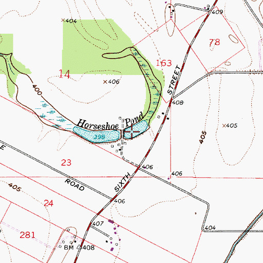 Topographic Map of Horseshoe Pond, IN