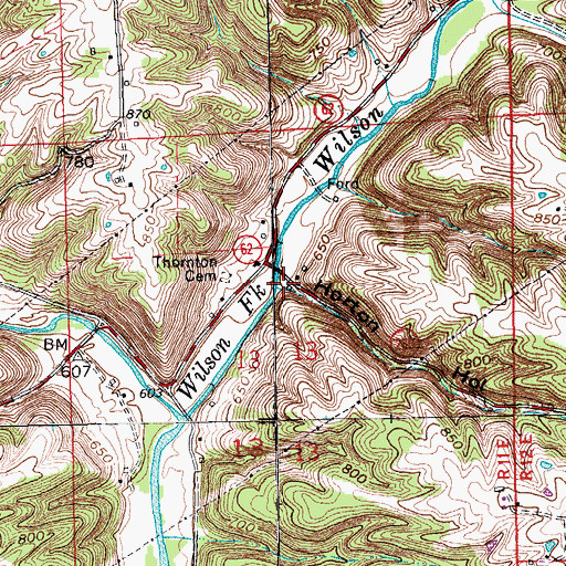 Topographic Map of Horton Hollow, IN