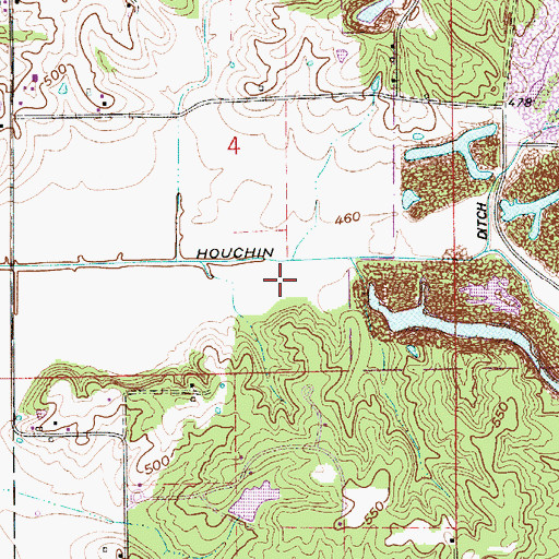 Topographic Map of Houchin Ditch, IN