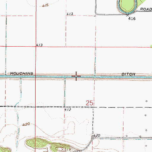 Topographic Map of Houchins Ditch, IN