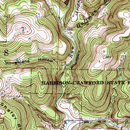Topographic Map of Houghland Hollow, IN
