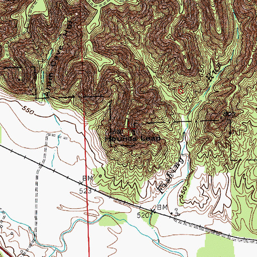 Topographic Map of Hounds Leap, IN