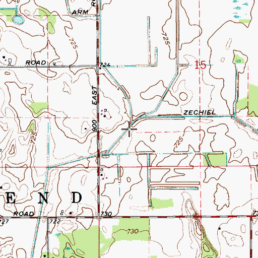 Topographic Map of House Ditch, IN