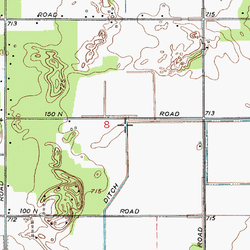 Topographic Map of Howard Ditch, IN