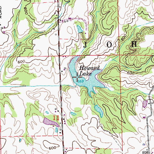 Topographic Map of Howard Lake, IN