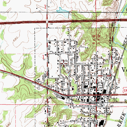 Topographic Map of Hub Park, IN
