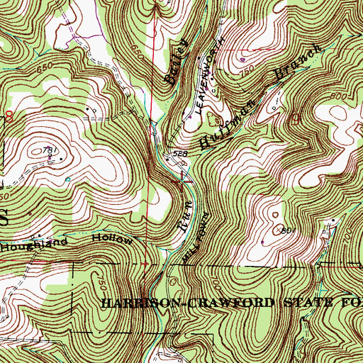 Topographic Map of Huffman Branch, IN