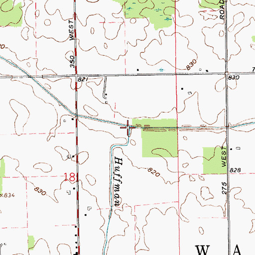 Topographic Map of Huffman Branch, IN