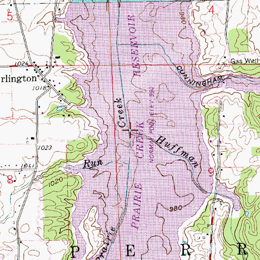 Topographic Map of Huffman Creek, IN