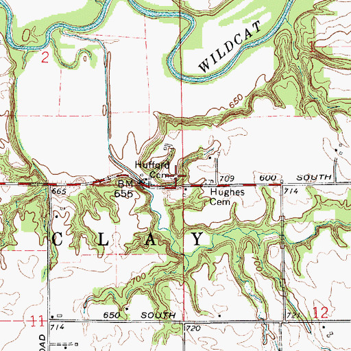 Topographic Map of Hufford Cemetery, IN