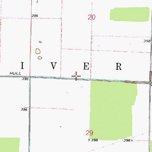 Topographic Map of Hull Ditch, IN