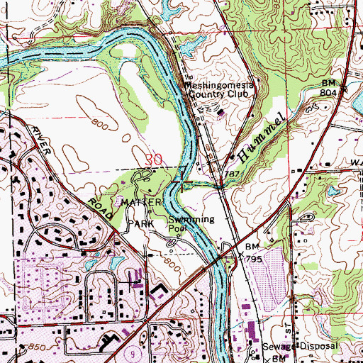 Topographic Map of Hummel Creek, IN