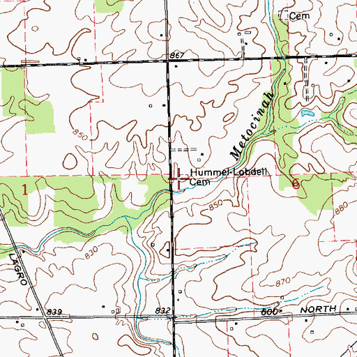 Topographic Map of Hummel - Lobdell Cemetery, IN