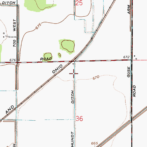 Topographic Map of Hundt Ditch, IN