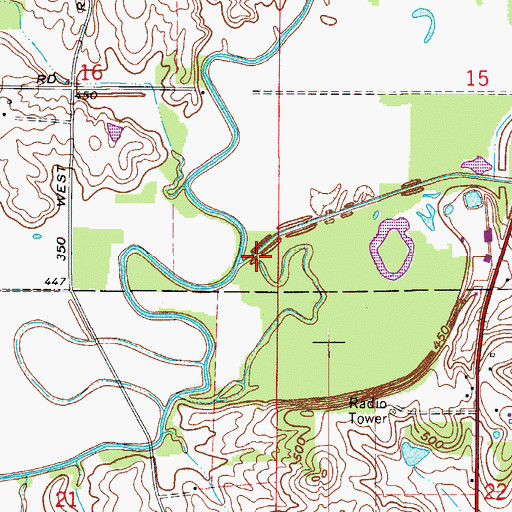 Topographic Map of Hunley Creek, IN