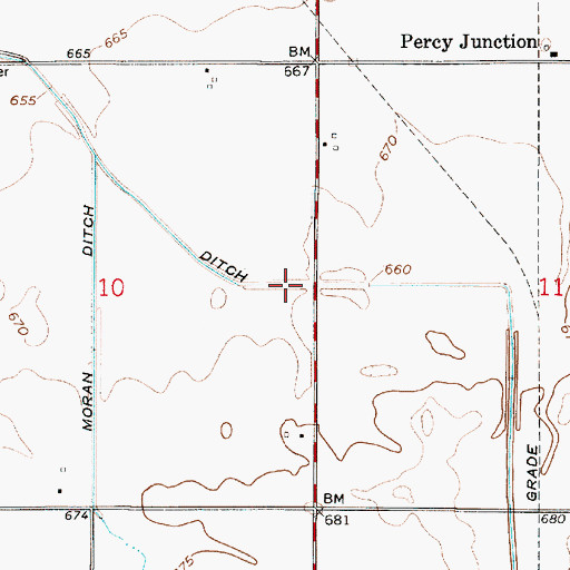 Topographic Map of Hunter Ditch, IN