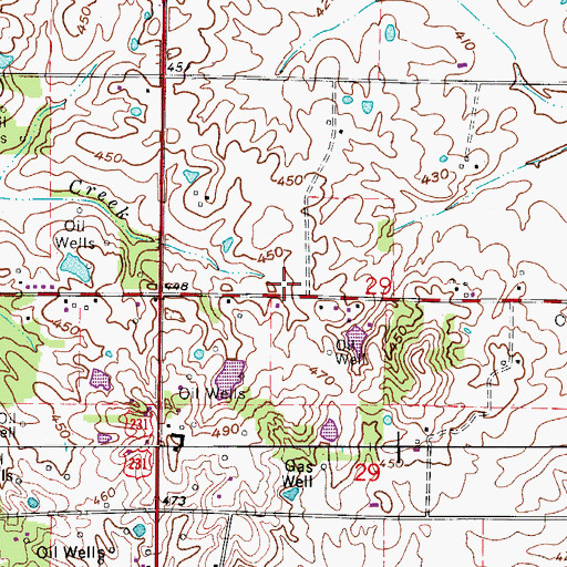 Topographic Map of Hurricane Creek, IN