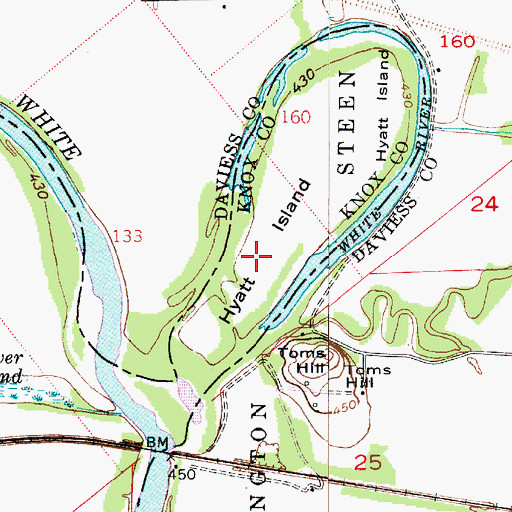 Topographic Map of Hyatt Island, IN