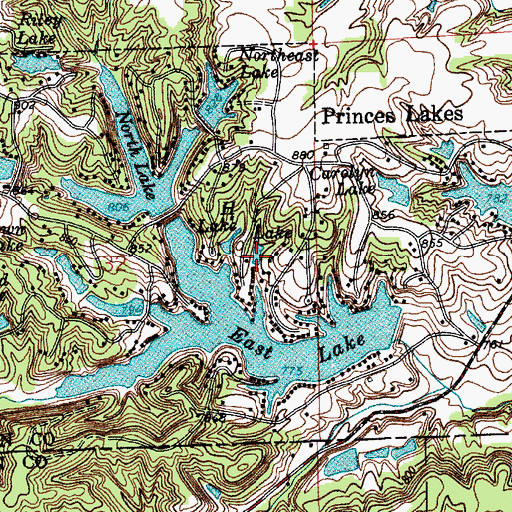 Topographic Map of I Lake, IN