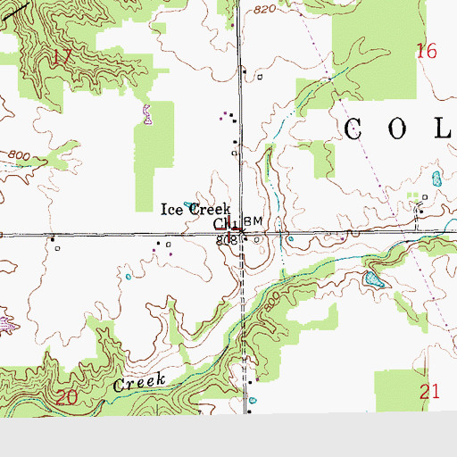 Topographic Map of Ice Creek Church, IN
