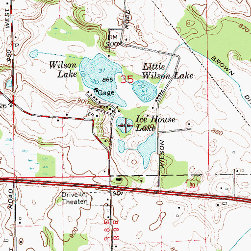 Topographic Map of Ice House Lake, IN