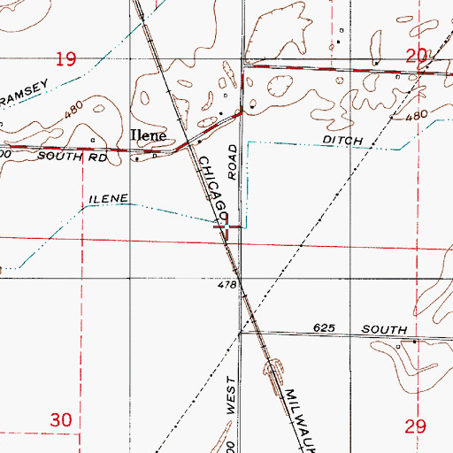 Topographic Map of Ilene Ditch, IN