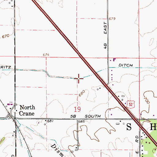 Topographic Map of Ilgenfritz Ditch, IN