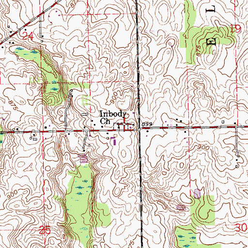 Topographic Map of Inbody Church, IN