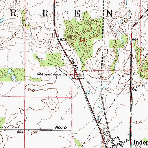 Topographic Map of Independence Cemetery, IN