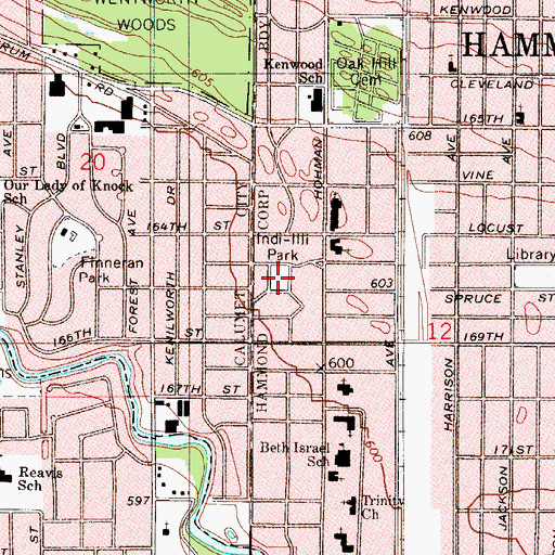 Topographic Map of Indi-Illi Park, IN