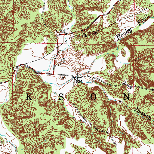 Topographic Map of Indian Branch, IN