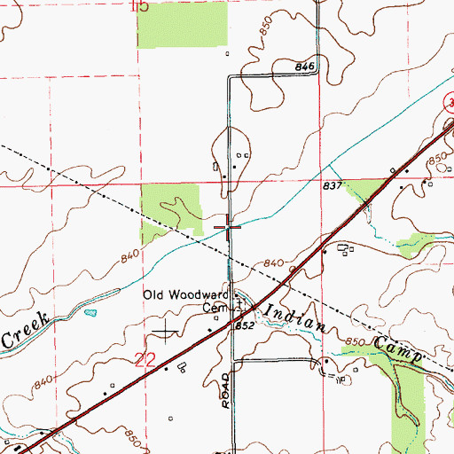 Topographic Map of Indian Camp Creek, IN