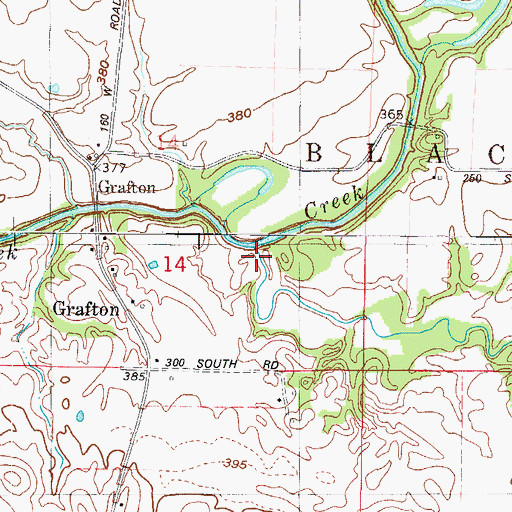 Topographic Map of Indian Creek, IN