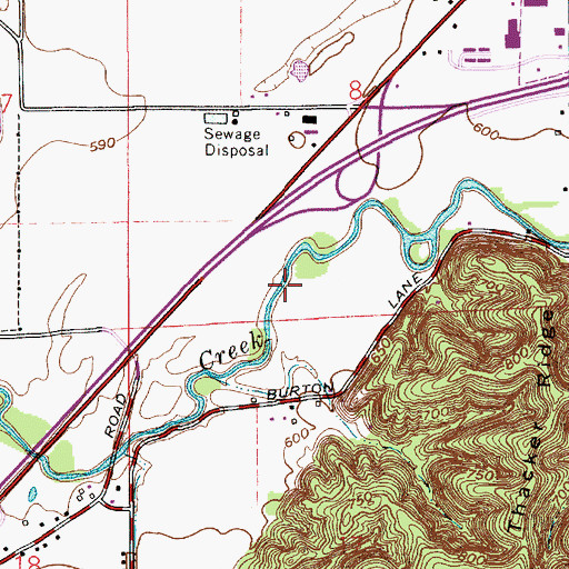 Topographic Map of Indian Creek, IN