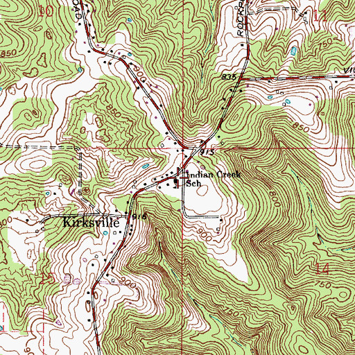 Topographic Map of Indian Creek School, IN