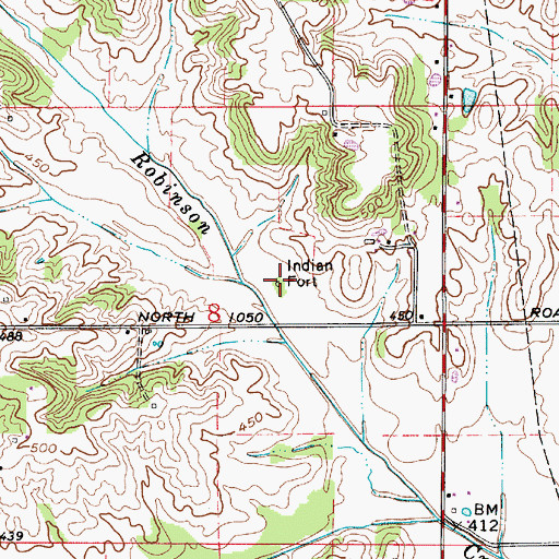 Topographic Map of Indian Fort, IN