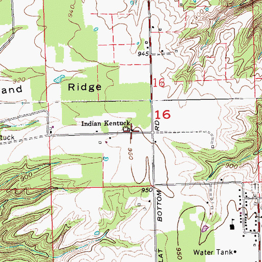 Topographic Map of Indian Kentuck Baptist Church, IN