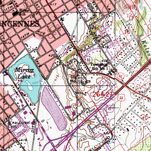 Topographic Map of Indian Mound, IN