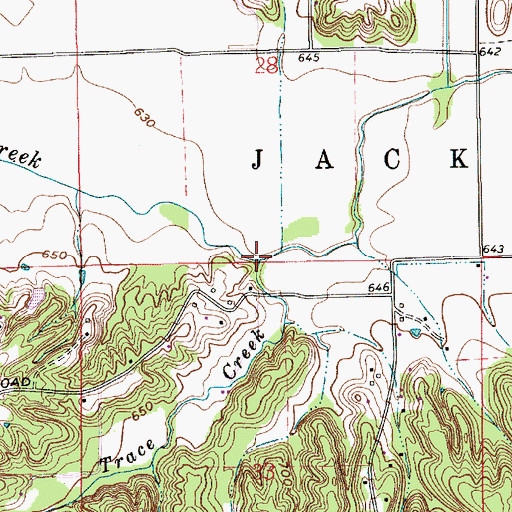 Topographic Map of Indian Trace Creek, IN